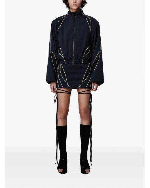 SRVC Studio Blue Slash Cropped Track Jacket