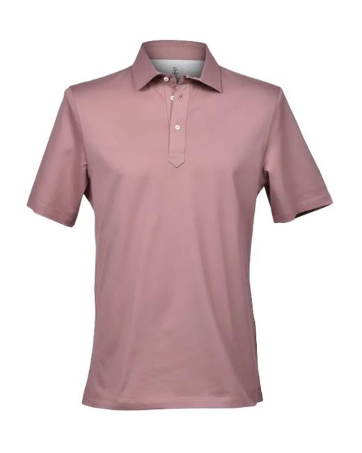 Brunello Cucinelli Kurzärmeliges Poloshirt in Pink für Herren
