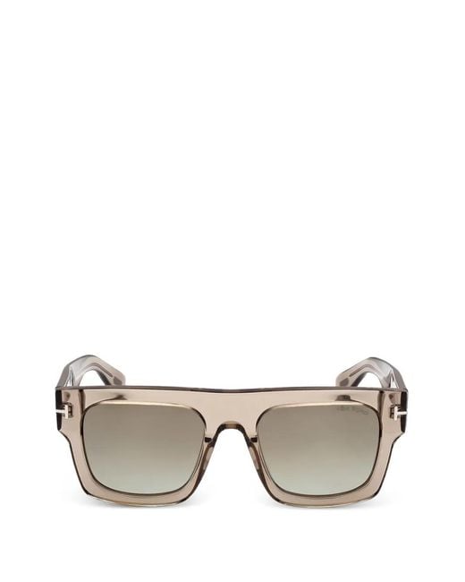 Tom Ford Gray Eckige Fausto Sonnenbrille