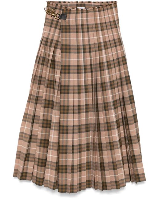 Burberry ヴィンテージチェック マキシスカート Brown