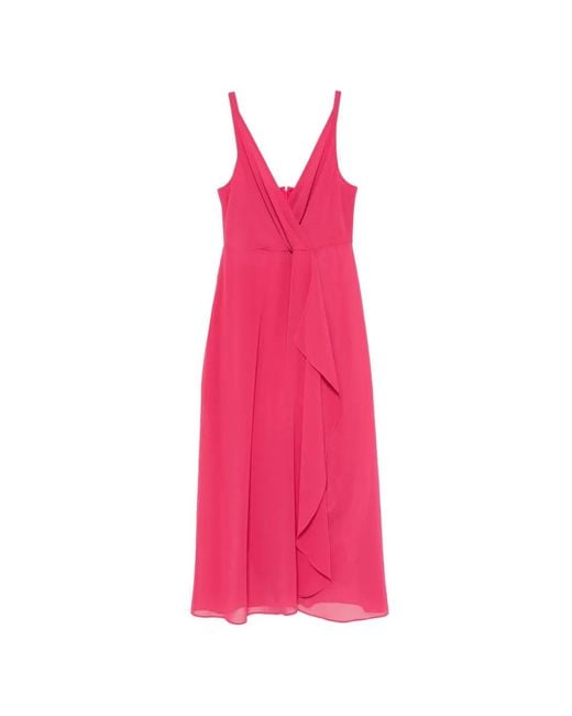 Emme Pink Ruffled Wrap-Style Dress
