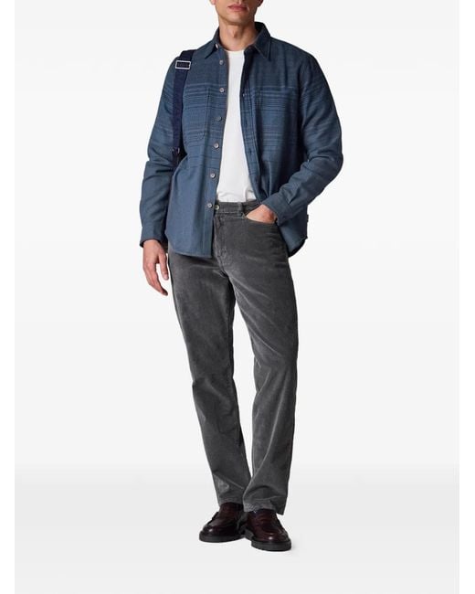 Paul Smith Blue Gradient Buttoned Checked Shirt for men