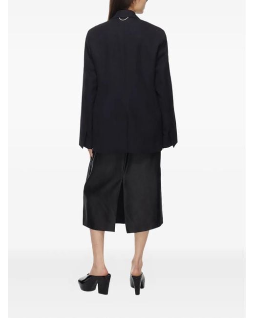 Carven Blue Double-Breasted Wool Jacket
