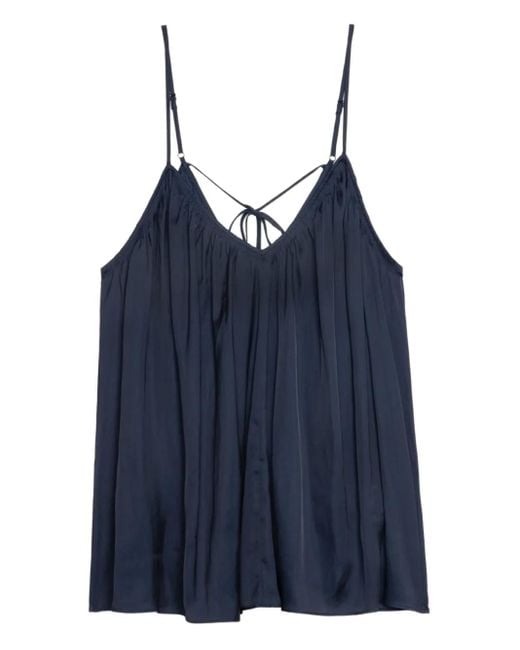 Zadig & Voltaire Blue Cym Satin Top