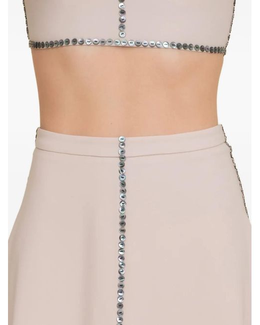 Contessa Mills Pink Coraline Sequin-Embellished Handkerchief-Hem Maxi Skirt