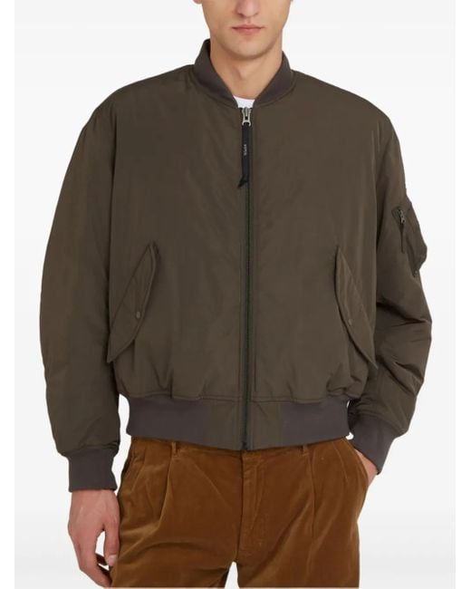 Aspesi Green Zip-Up Bomber Jacket for men