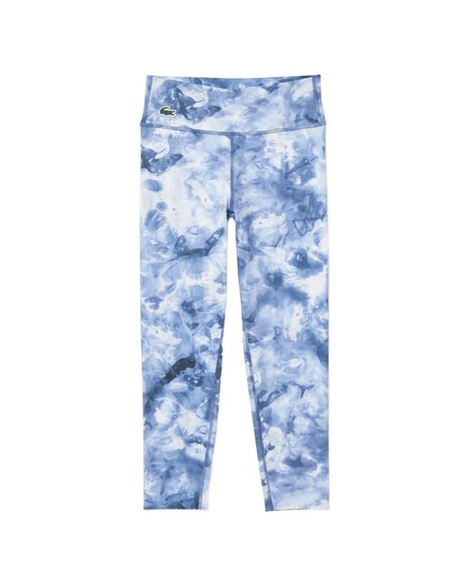 Lacoste Blue Logo-Appliqué Printed Sport Leggings