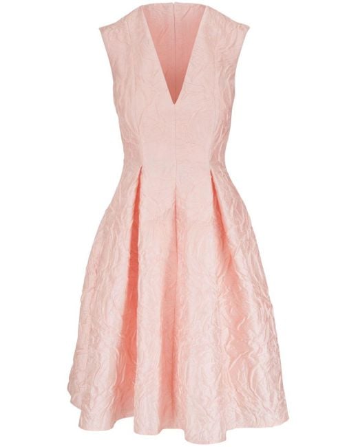 Talbot Runhof Pink V-neck Sleeveless Dress