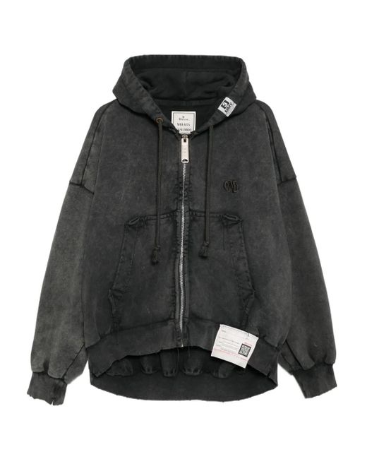 Maison Mihara Yasuhiro Black Logo-Embroidered Hoodie for men