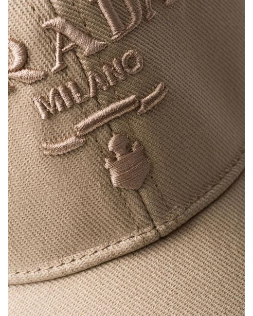 Prada Brown Drill Baseball Cap for men