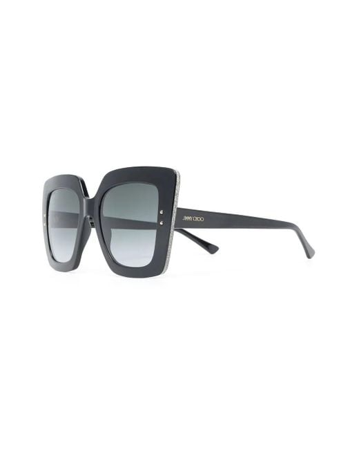 Jimmy Choo Black Auri Square-Frame Gradient Sunglasses