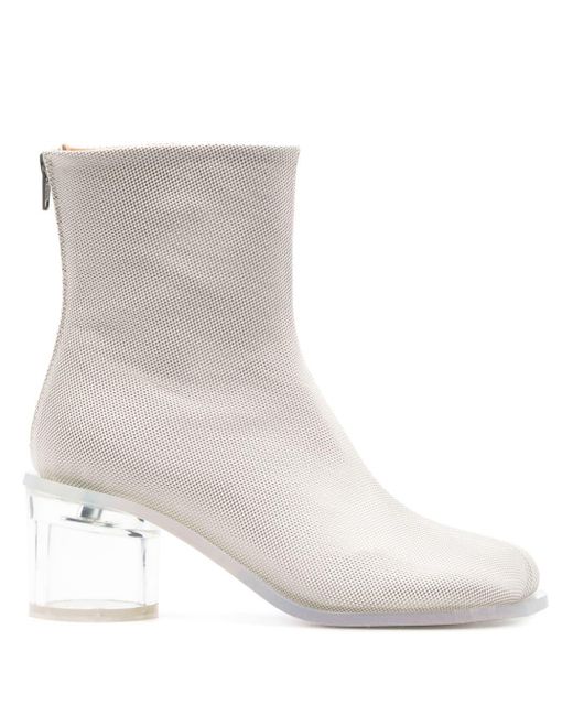 MM6 by Maison Martin Margiela White Neutral Anatomic 60 Ankle Boots