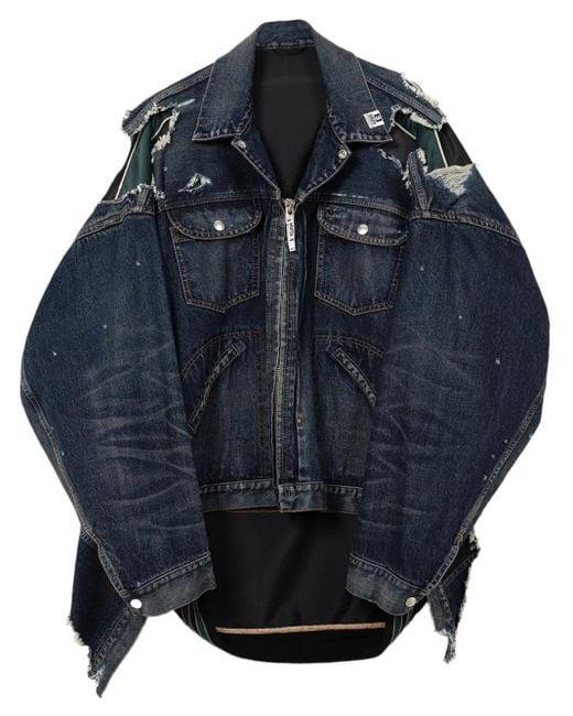 メンズ Maison Mihara Yasuhiro レイヤード デニムジャケット Blue