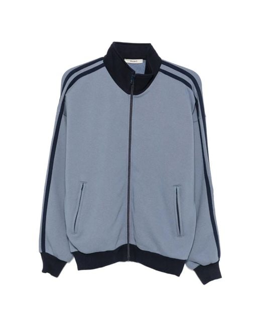 6397 Blue Side-Stripe Zip-Fastening Sweatshirt