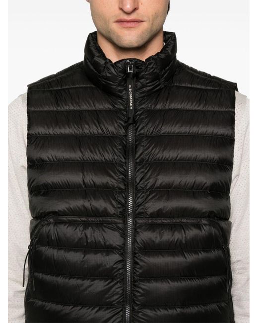 C P Company Black Lens-Detail Padded Gilet for men