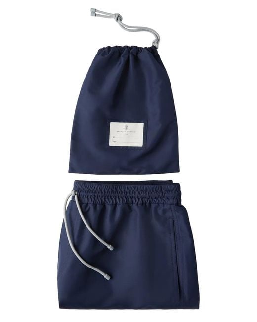 Brunello Cucinelli Blue Swim Shorts for men
