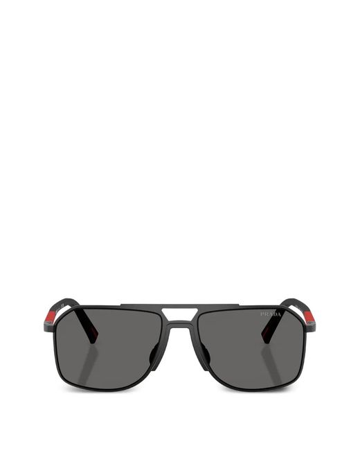 Prada Linea Rossa Gray Square-Frame Sunglasses for men