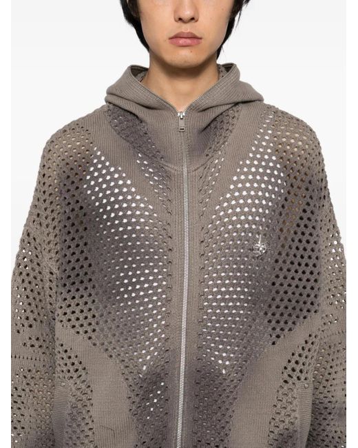 FIVE CM Gray Plaque Cardigan for men