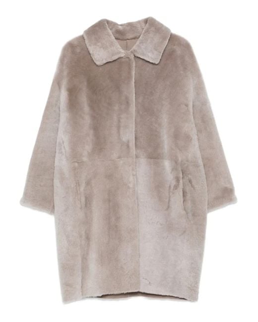 Manzoni 24 Natural Shearling Collared Coat