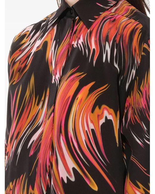 Givenchy Red Graphic-Print Button-Down Shirt