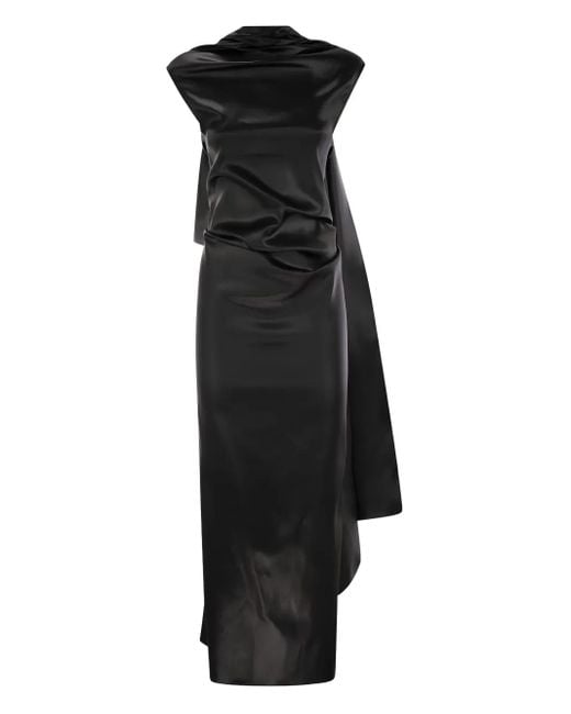 Vestido midi drapeado Max Mara de color Black