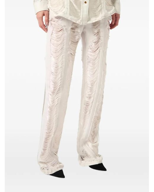 Elisabetta Franchi White Slim-Fit Jeans