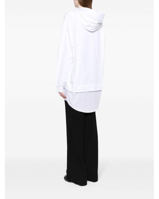 Patou White Bestickter Oversized-Hoodie