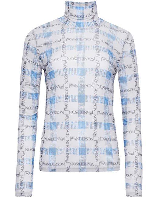 J.W. Anderson Geruite Top in het Blue