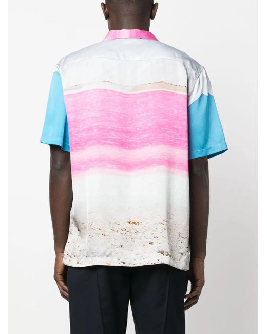 BLUE SKY INN Pink Abstract-Pattern Short-Sleeve Shirt for men
