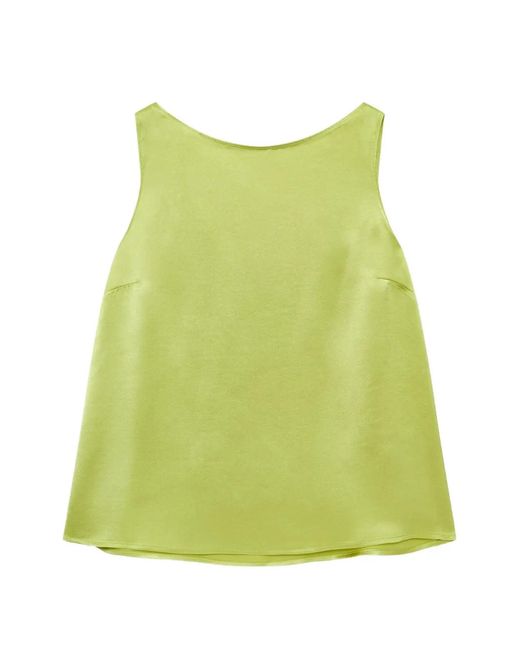 Maliparmi Green Cady Boat-Neck Blouse