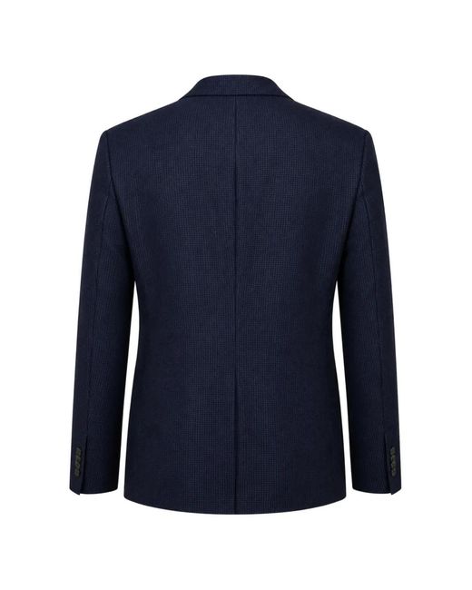 Corneliani Blue Micro-Patterned Single-Breasted Jacket for men