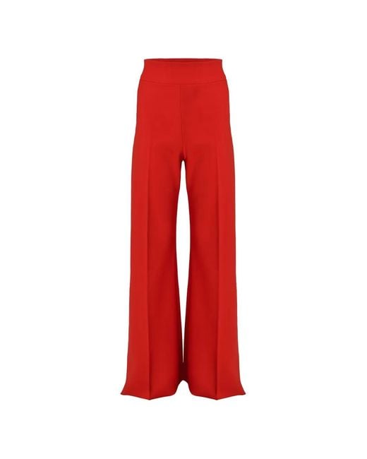 Carolina Herrera Red Diane Wide-Leg Trousers