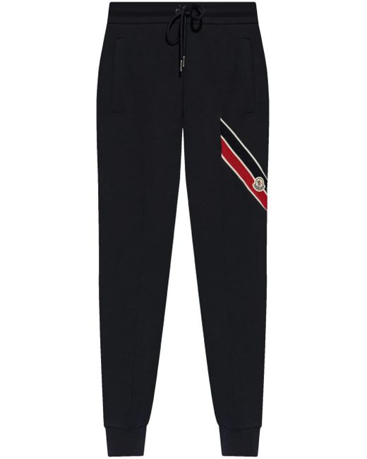 Moncler Blue Side Logo Patch Jogging Trousers for men
