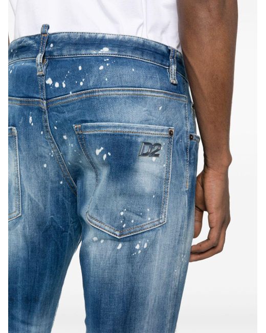 DSquared² Blue Super Twinky Mid-Rise Skinny Jeans for men