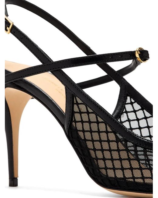 JENNIFER CHAMANDI Black Edoardo 85 Mesh-Panelled Leather Pumps
