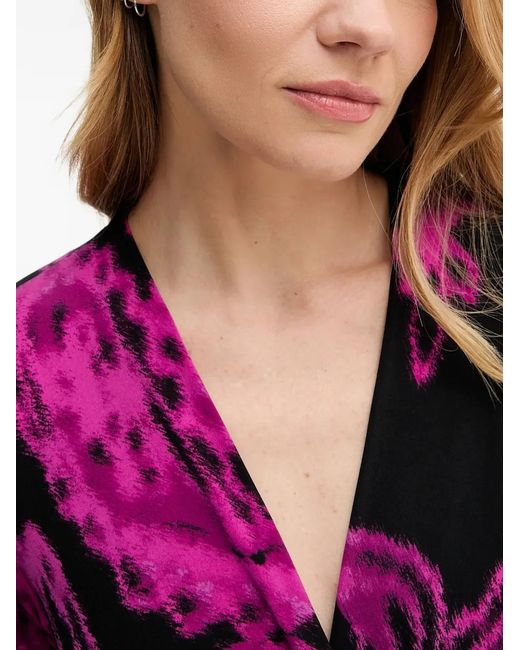 Joseph Ribkoff Pink Tie Paisley-Print Midi Dress