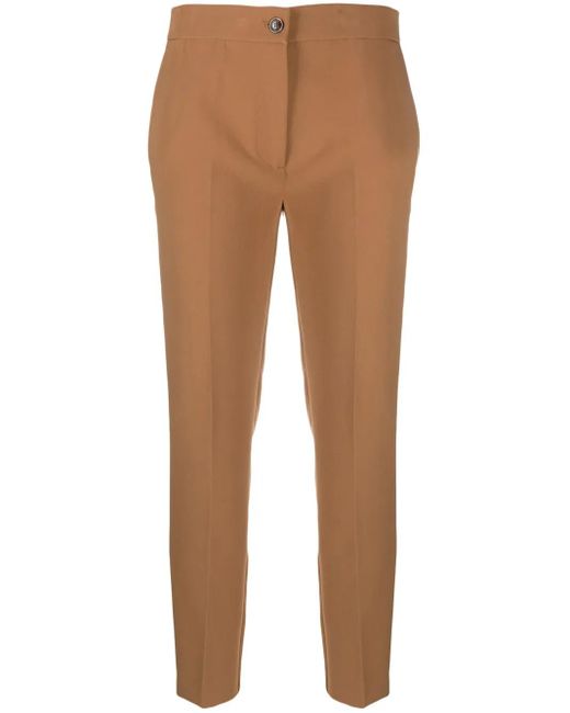 Twinset Brown Tailored Slim-Cut Cigarette Trousers