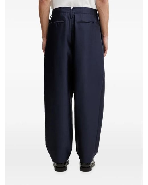 KENZO Blue Pleated Trousers for men