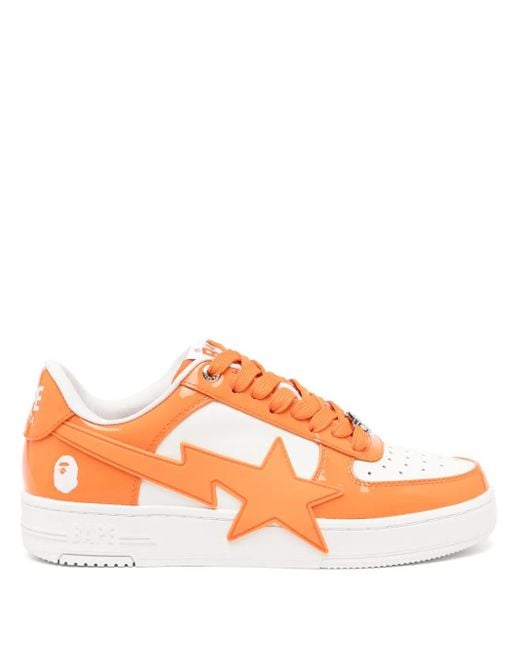 A Bathing Ape Orange Bape Sta Sneakers for men