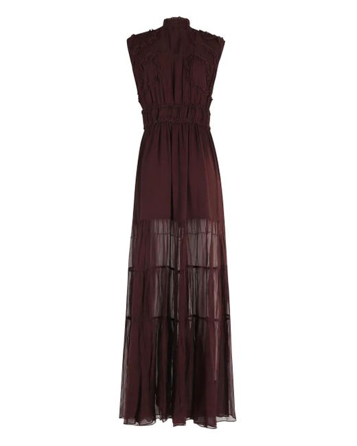 Ulla Johnson Purple High-Neck Maxi Dress