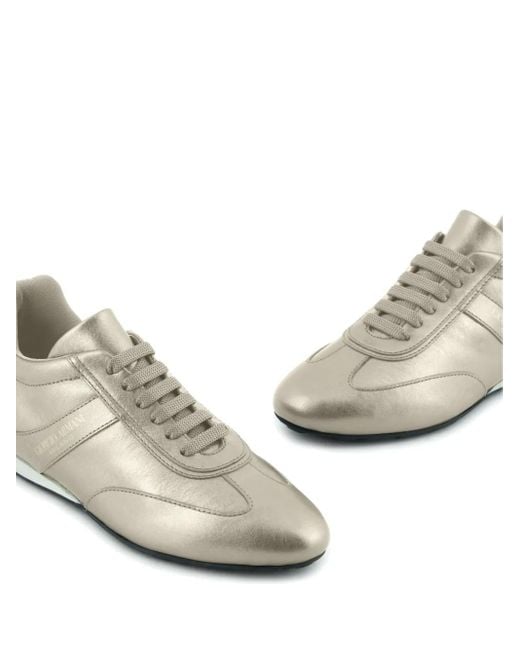 Giorgio Armani ラメ レザースニーカー White