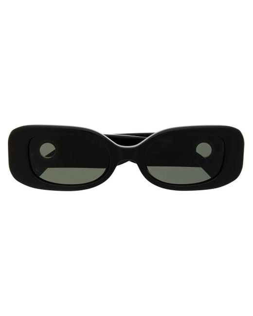 Linda Farrow Black Lola Rectangle-Frame Sunglasses