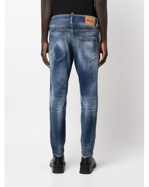 Vaqueros Slim Con Efecto Lavado DSquared² de hombre de color Blue