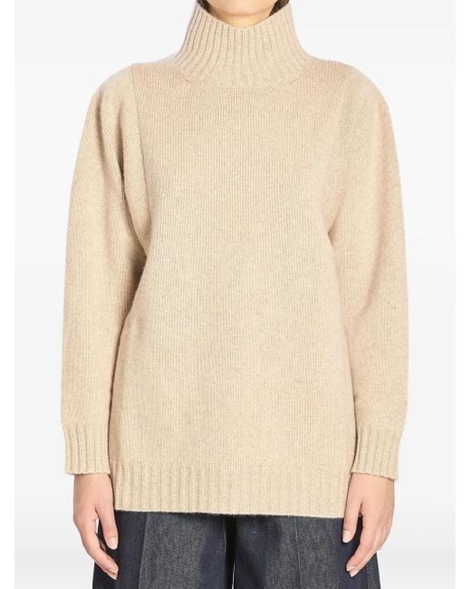 Max Mara ハイネック カシミアセーター Natural