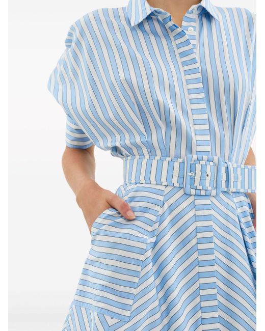 Rebecca Vallance Blue Ava Stripe-print Shirtdress