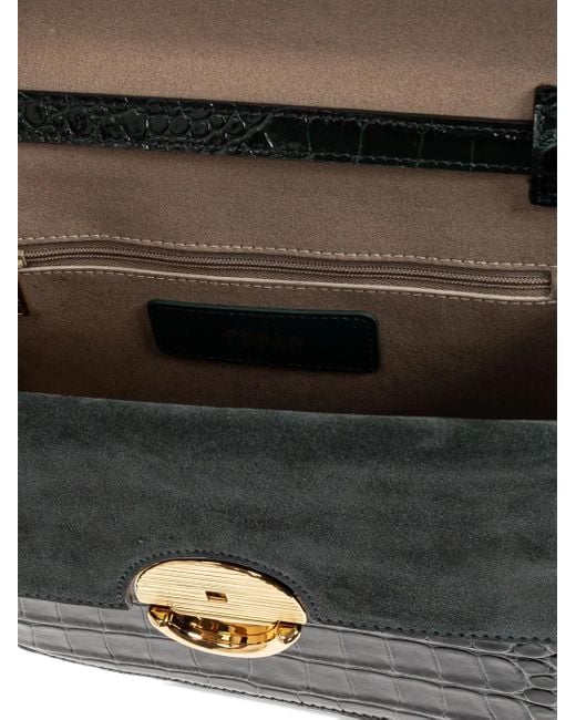 Furla Sfera クロコパターン ショルダーバッグ S Black