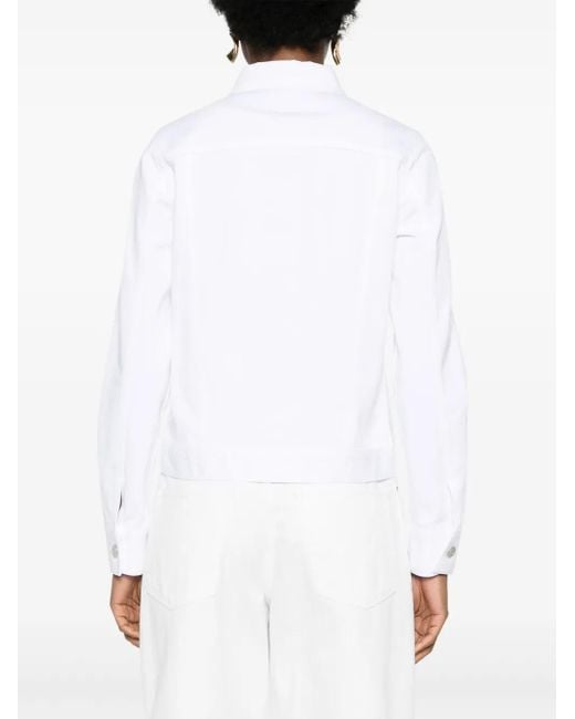 Fabiana Filippi White Button-Up Denim Jacket