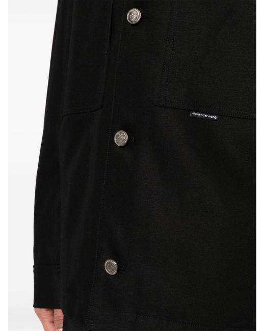 Alexander Wang Black Button-up Cotton Shirt Jacket for men