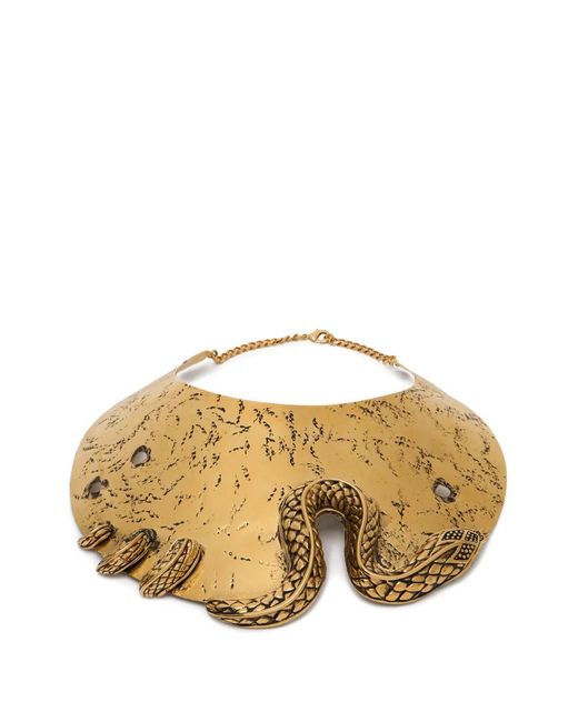 Roberto Cavalli Metallic Snake-Embellishment Choker Necklace