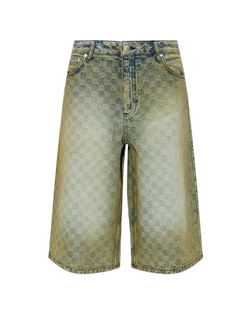 M I S B H V Green Check Pattern Shorts
